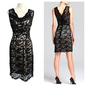 LAST CHANCE - Calvin Klein Lace Black Dress with Slip